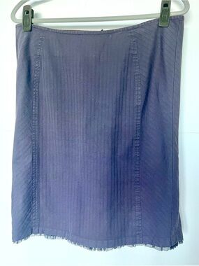 Tara Jarmon Paris Gray/Blue Godet Flared Trumpet Skirt Mesh Trim FR 44 US 10